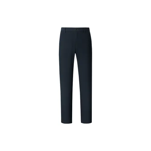 HLA Casual Pants Men Navy Blue Pattern Q4