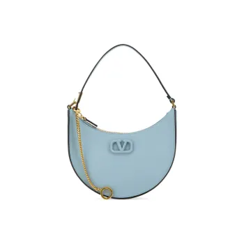 Valentino GARAVANIVlogo Leather Handbag Shoulder Bag Women's Light Blue