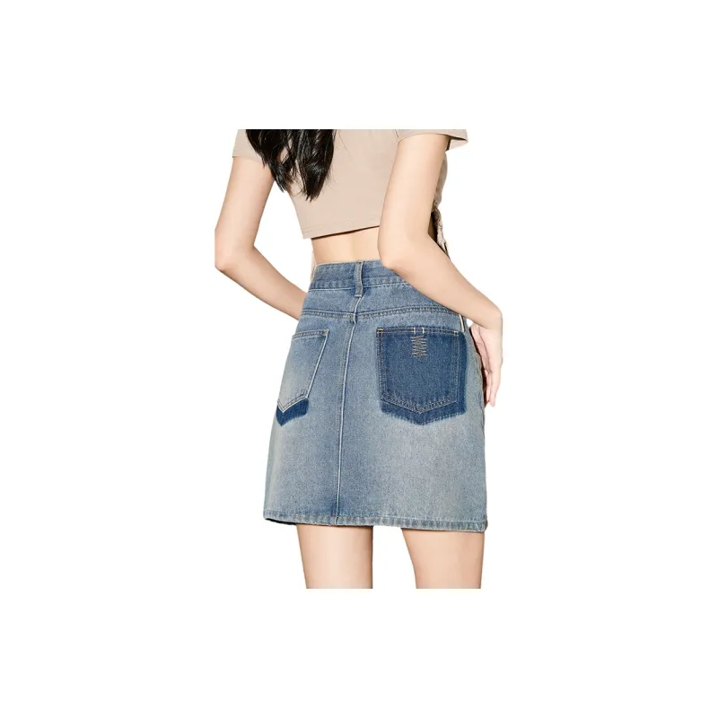 Tonlion Denim Short Skirts Women's Medium Blue-1