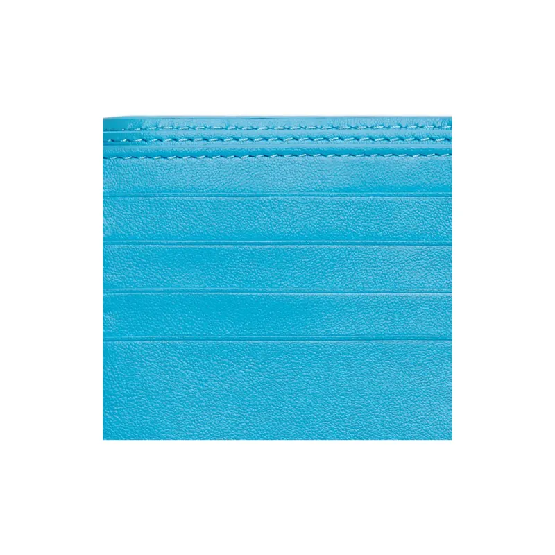 Bottega Veneta Intrecciato Cow Leather Card Holder Wallet Small Size Men's Swim Pool Blue-4