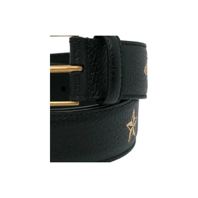 GUCCI Pre-Owned 2016-2021 Bees And Stars Print Leather Belt-1