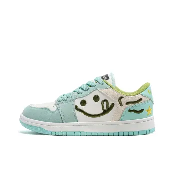 OUBT Refreshing Smiley Face, Preppy Style Casual Shoes Low Top Skateboard Shoes Unisex Fresh Green