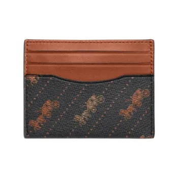 COACH Cow Leather Storage Card Holder Mini Men's Brown