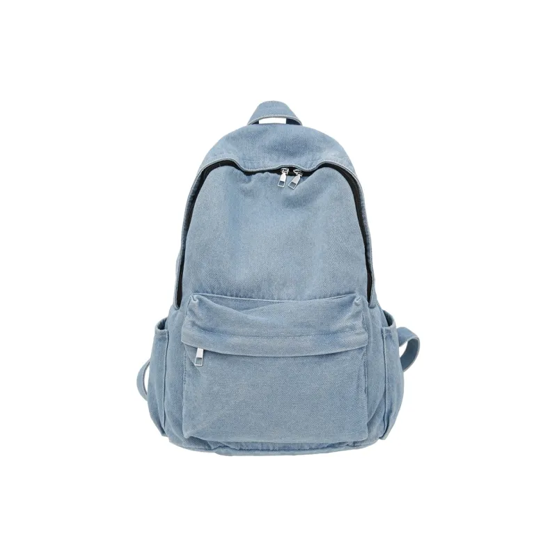 Kaka Tree Denim Backpack Unisex Black/Dark Blue/Vintage Blue/Light Blue-5
