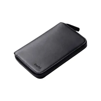 BELLROY Leather Wallet, Passport Holder Unisex Black Gray