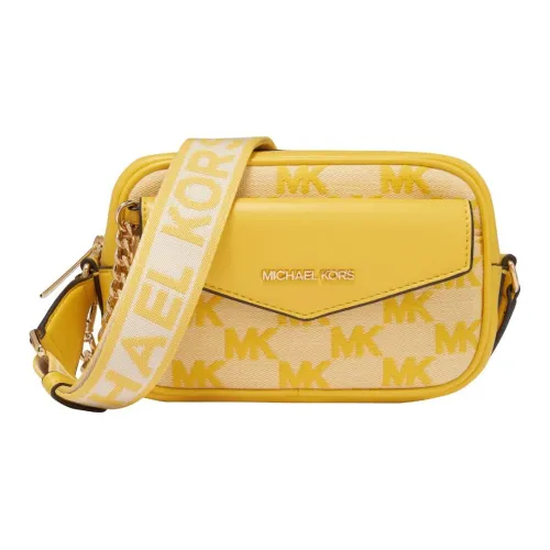 MICHAEL KORS Maisie Artificial Leather Shoulder Bag, Crossbody Bag Small Size Women's Yellow/White