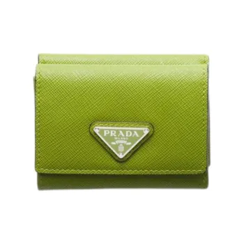 PRADA Saffiano Leather Wallet Men's Light Green