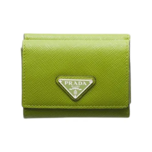PRADA Saffiano Leather Wallet Men's Light Green