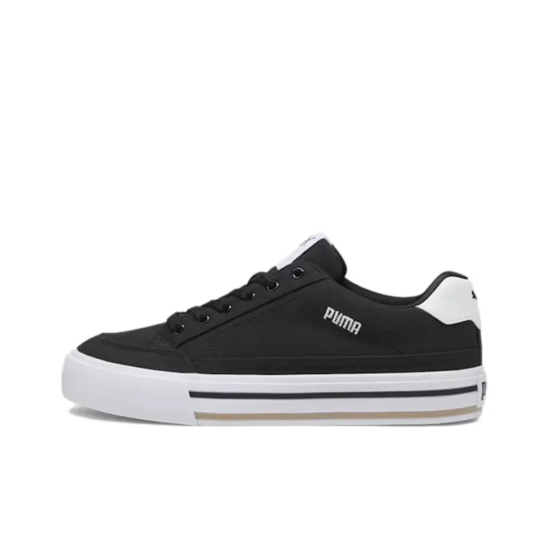 PUMA Court Classic Non slip Lightweight Low Top Skateboard Shoes Unisex Black White-0