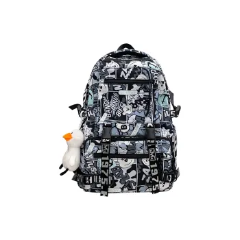 Travel Nylon Backpack Unisex Black/Red/Blue/Purple