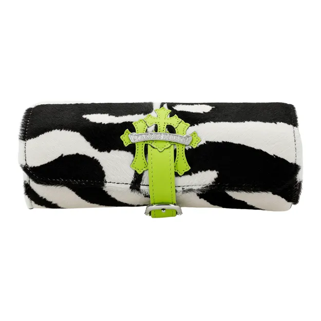 Chrome Hearts Plush Watch Box Jewelry Box Storage Bag Unisex Black White & Green-1