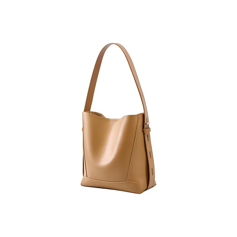 CARTELO Cow Leather Shoulder Bag Regular Women's Black/Salted Caramel/Smoke Gray/Gold Brown/Coffee-4