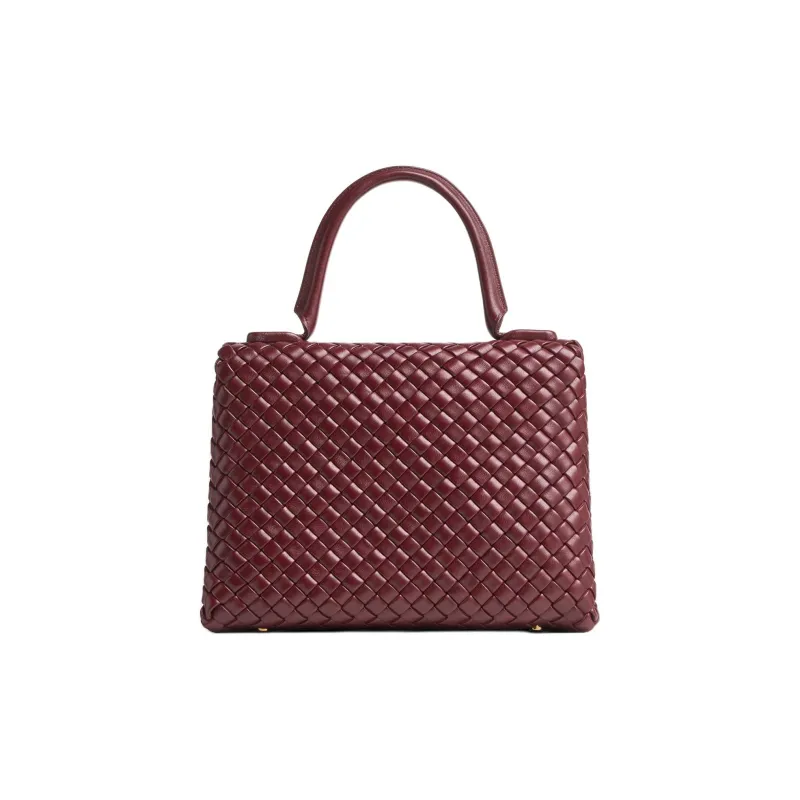 Bottega Veneta Patti Lambskin Shoulder Bag, Crossbody Bag, Handbag Trumpets Women's Cherry Red-2