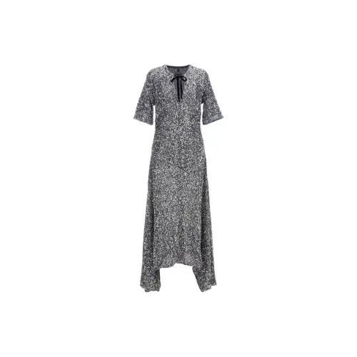 GANNI Short-Sleeved Dresses Women's Silver