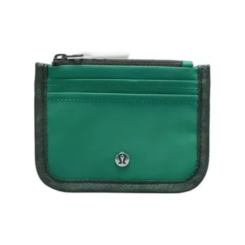 Lululemon Polyester Spandex Card Holder Regular Women's Khaki Green With Traditional Green Accents White