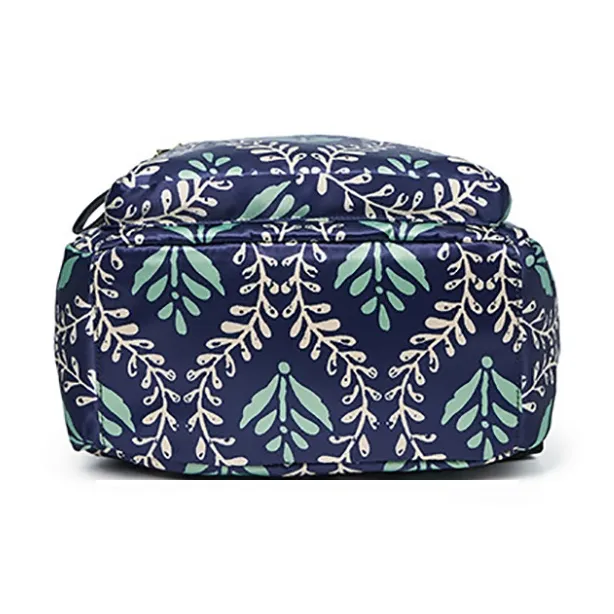 SANTA BARBARA POLO & RACQUET CLUB Fabric Cow Leather Patchwork Backpack Women's Blue/Royal Blue-4
