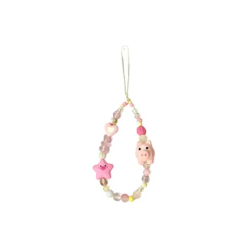 IOTS Resin Stars Piglet Cell Phone Chain Pendant Women's