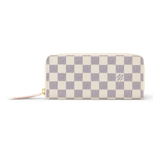 LOUIS VUITTON Clemence Wallet Damier Azur White