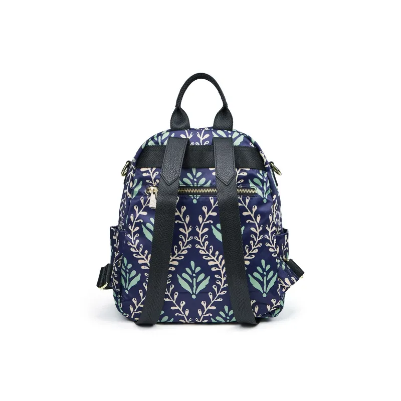 SANTA BARBARA POLO & RACQUET CLUB Fabric Cow Leather Patchwork Backpack Women's Blue/Royal Blue-2