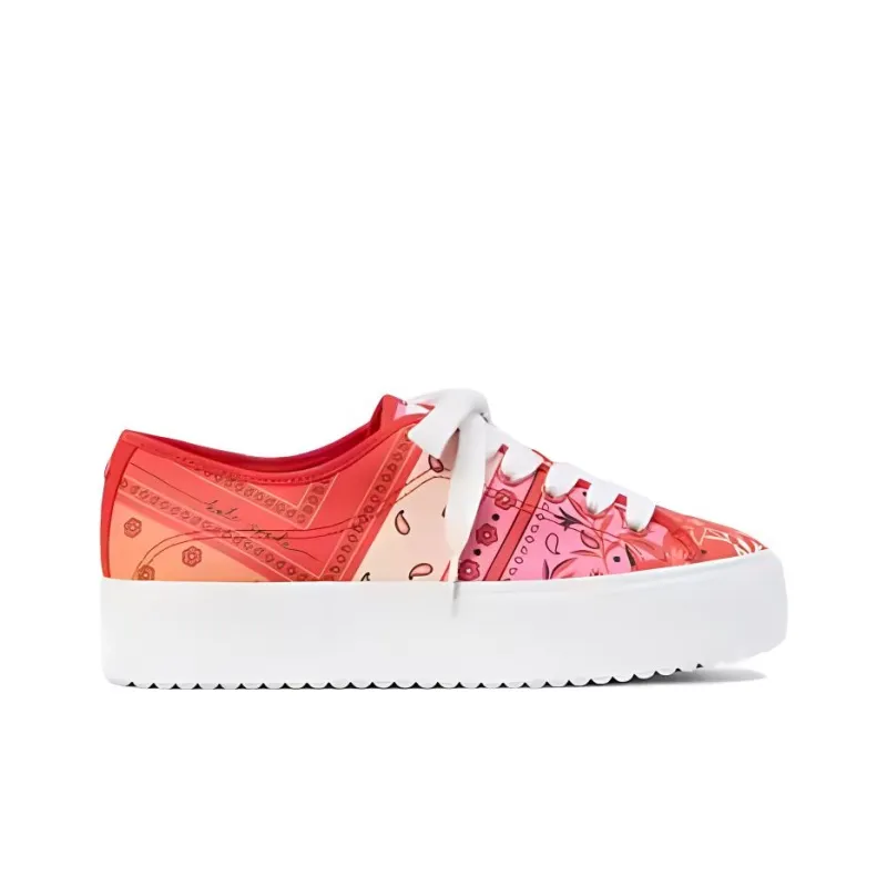 Kate Spade Serve Bandana Low-Top Canvas Shoes Women's Orange Red-1