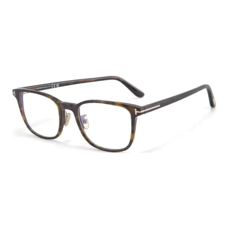 TOM FORD Plate Frame Irregular Shape Eyeglass Frames Unisex Tortoiseshell-0
