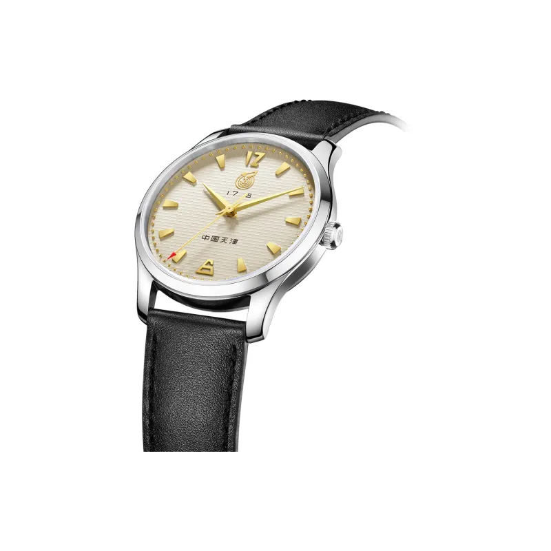Sea Gull Tribute Automatic Mechanical Movement Genuine Leather Strap Watch Men's Watches Yellow Watch Dial-1