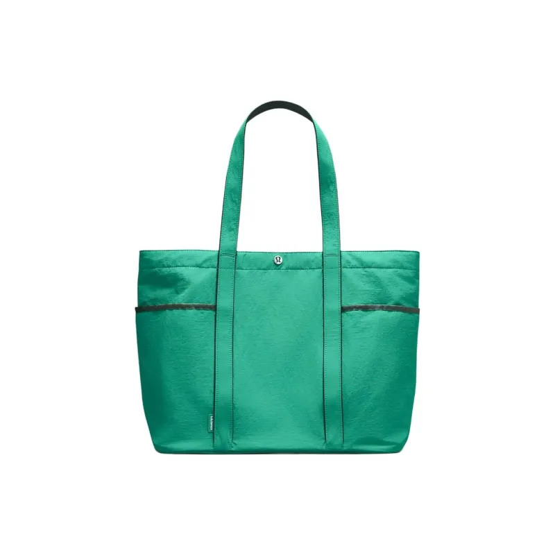 Lululemon Polyester With Nylon Tote Bag, Shopping Bag, Shoulder Bag, Handbag Regular Women's Green-0