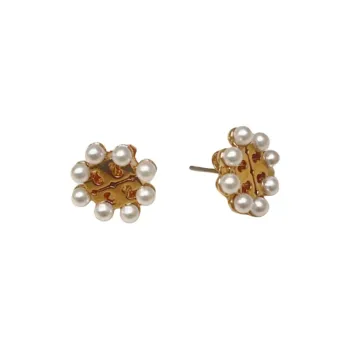 TORY BURCH Brass Stud Earrings Women's