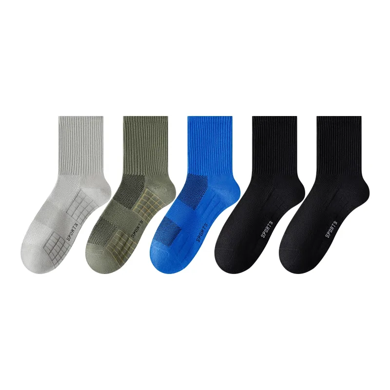 XXLLG Mid Calf Socks Men's 5 Pack-2