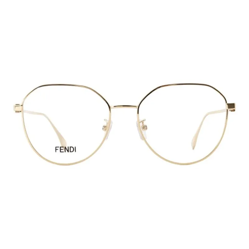 FENDI Metal Irregular Shape Eyeglass Frames Women's Gold-1