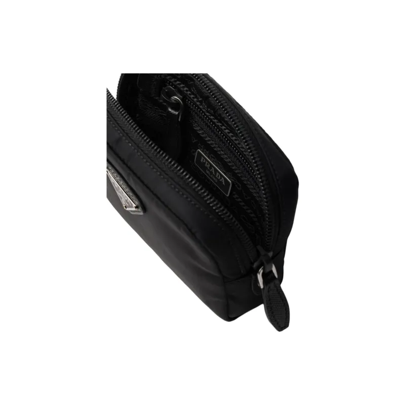 PRADA Nylon Makeup Bag Regular Women's Black-4