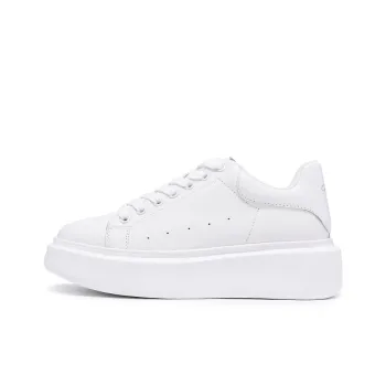 Satchi Cushioning Height Increasing Wear Resistant Slip Resistant Low Top Skateboard Shoes Women's White