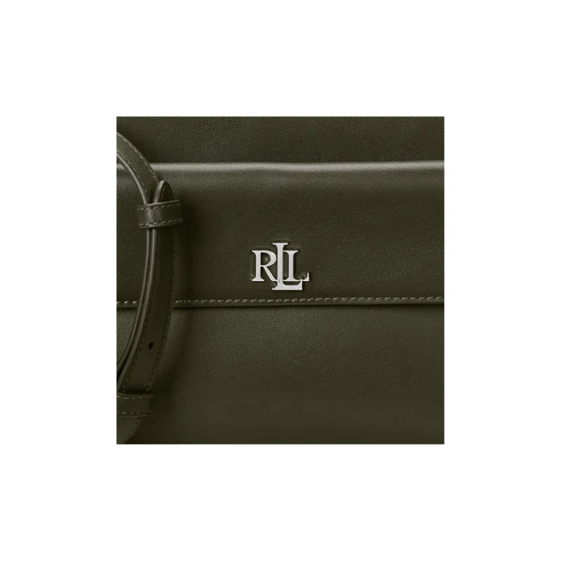 Ralph Lauren Cow Leather Shoulder Bag Crossbody Bag Medium Size Women's Dark Olive Green-4