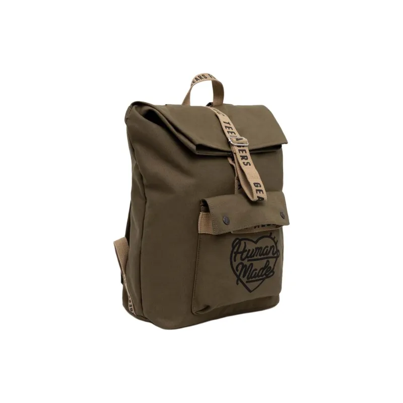 HUMAN MADE Cotton Canvas Backpack Regular Unisex Olive Green-4