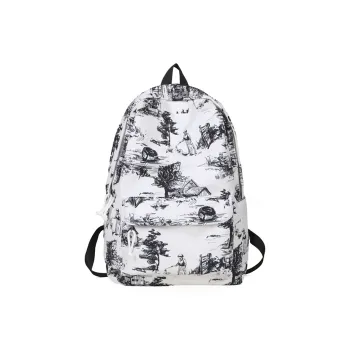 Kaka Tree Nylon Backpack Unisex Black/White & Black/White & Blue