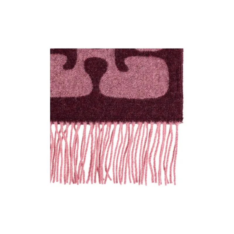 GANNI Recycled Wool Knit Scarves Women's Rose Red-1