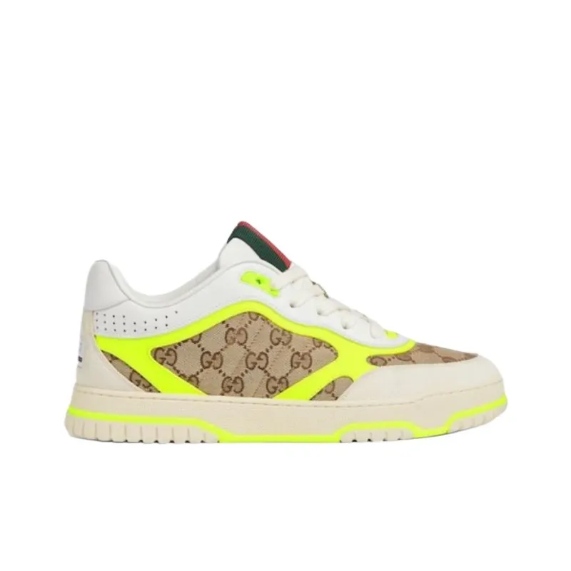 GUCCI Re Web Sneaker 'GG Canvas Beige Fluorescent Yellow'-1