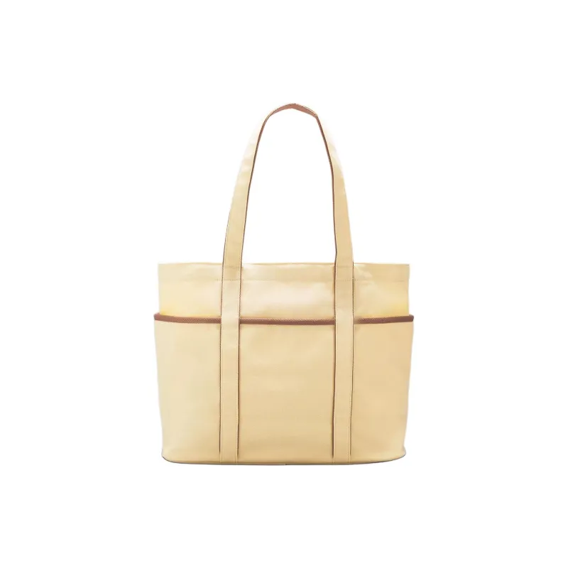 Lululemon Cotton Canvas One Shoulder Handbags Regular Unisex Swirl Yellow With Spanish Oak-1