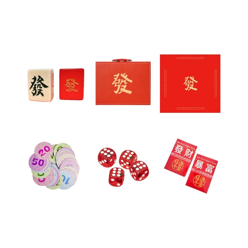 Imono Hand Crafted Mahjong Tiles For Home Use Red Board Games-14