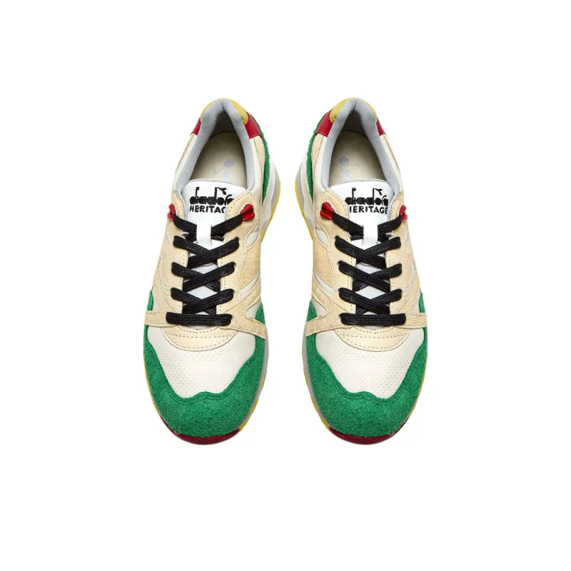 Diadora Heritage N9000 Low-Top Casual Shoes Unisex Beige Green-4