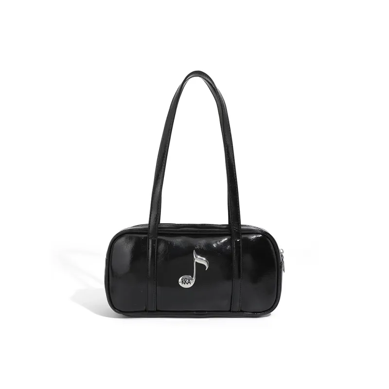 KKA PU One Shoulder Underarm Handbag Women's Silver/White/Black-9