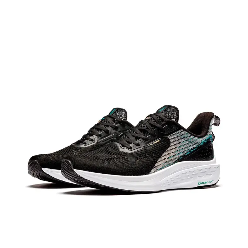 361° FlyFish Breathable Low Top Running Shoes Men's Black Green-2