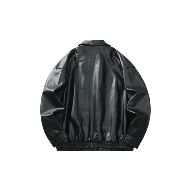 Tre Club Leather Jacket Unisex Black-1