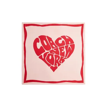 COACH Mulberry Silk Scarves Women's Pink