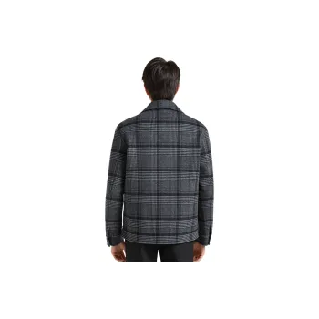 KAISER Coats Men's Black Gray Plaid