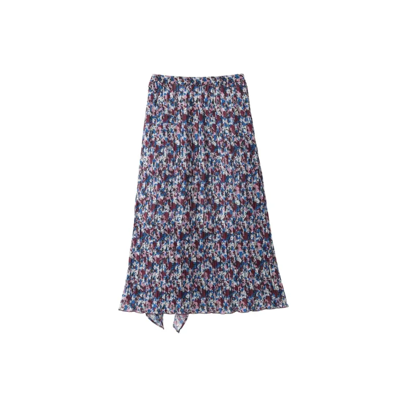 GANNI Floral Printed Ruffled Midi Skirt-1