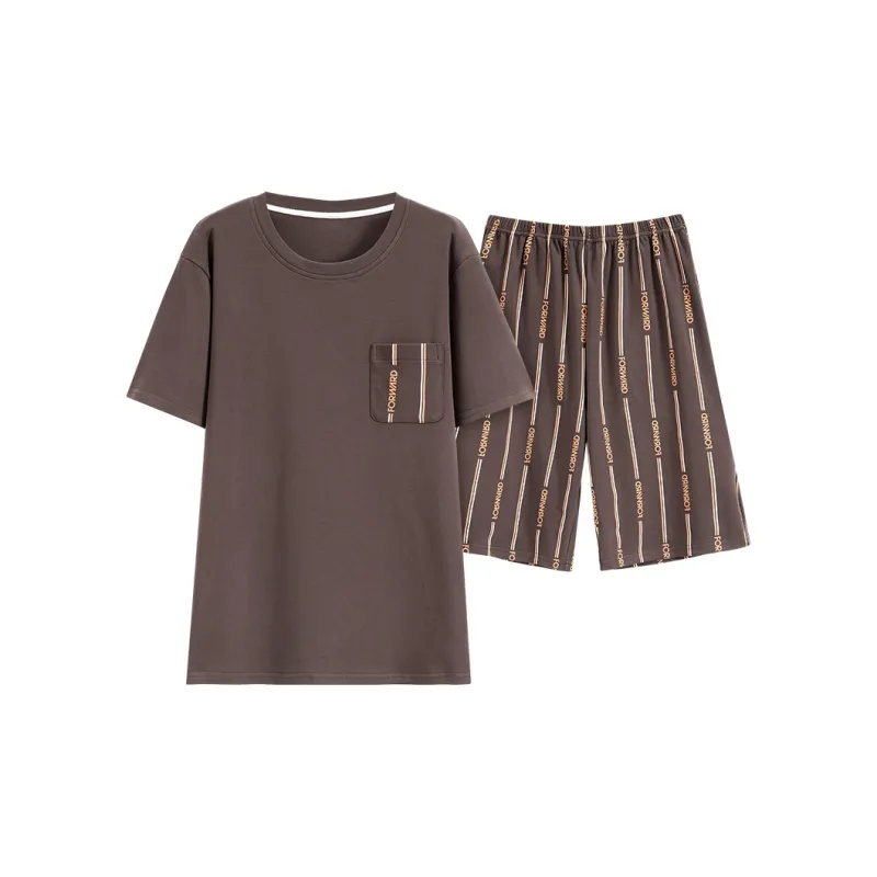 FENTENGCARE Pajama Set Men's Coffee-0
