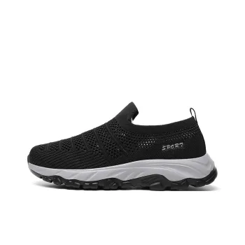SMDXDMS Elderly Shoes Dad Shoes Mom Shoes Low-Top Casual Shoes Unisex Senior Walking Shoes Cut-Out Breathable Slip-on