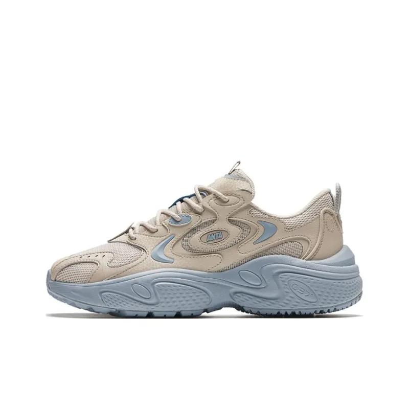 Anta Stars Height Increasing Low Top Casual Shoes Women's White Blue-0