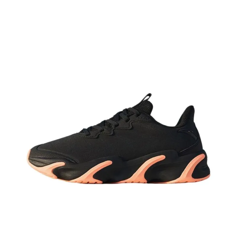 Anta Anti Slip Wear Resistant Low Top Running Shoes Men's Black Orange-0